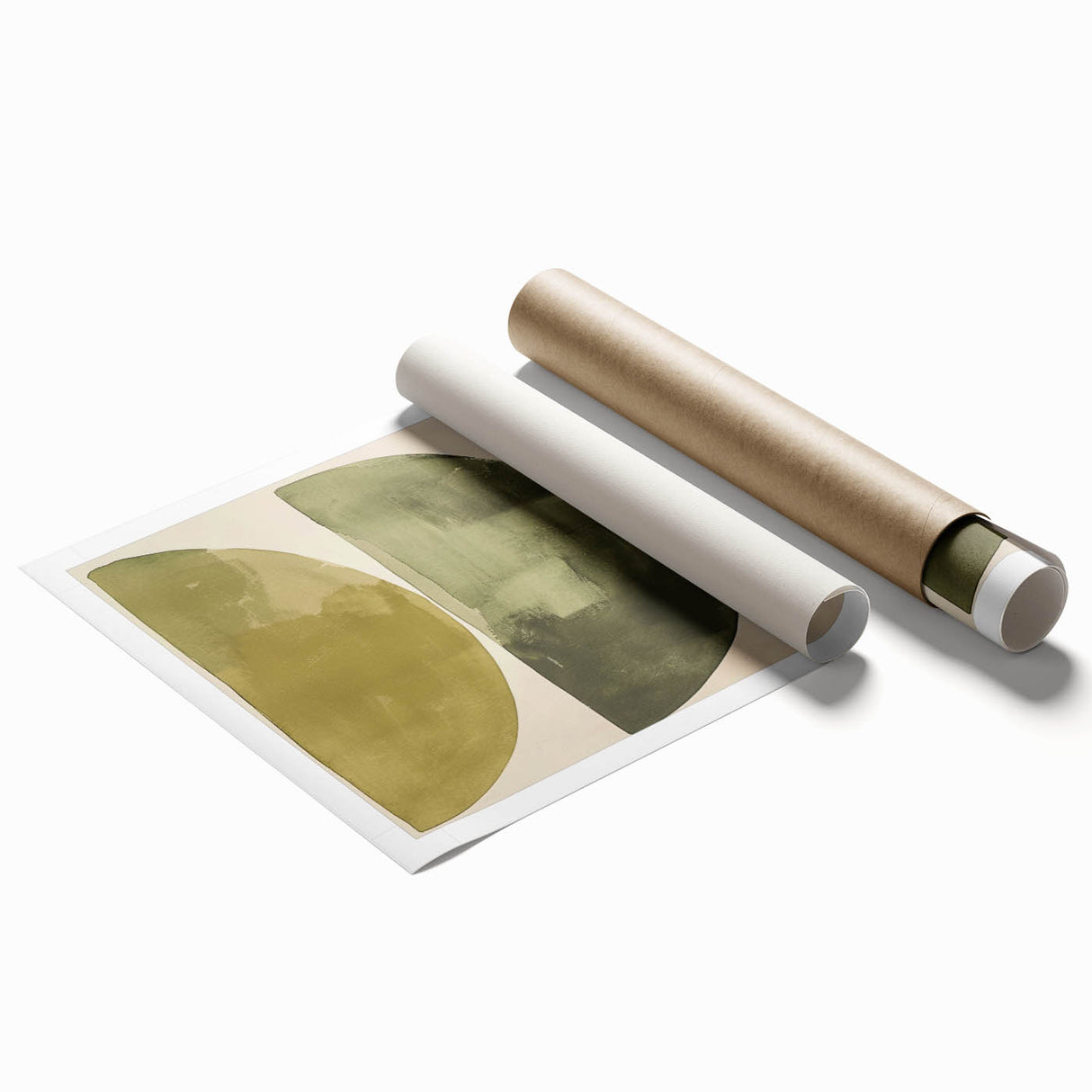 Minimalist Abstract Canvas Prints – Olive Green Geometric Wall Art