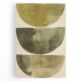 Minimalist Abstract Canvas Prints – Olive Green Geometric Wall Art
