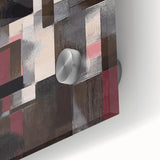 Contemporary Abstract Art – Geometric Canvas in Brown & Burgundy
