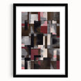 Contemporary Abstract Art – Geometric Canvas in Brown & Burgundy