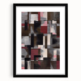 Contemporary Abstract Art – Geometric Canvas in Brown & Burgundy