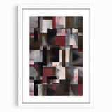 Contemporary Abstract Art – Geometric Canvas in Brown & Burgundy
