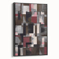 Contemporary Abstract Art – Geometric Canvas in Brown & Burgundy