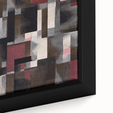 Contemporary Abstract Art – Geometric Canvas in Brown & Burgundy