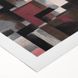 Contemporary Abstract Art – Geometric Canvas in Brown & Burgundy