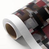 Contemporary Abstract Art – Geometric Canvas in Brown & Burgundy