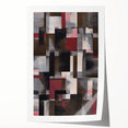 Contemporary Abstract Art – Geometric Canvas in Brown & Burgundy