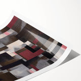 Contemporary Abstract Art – Geometric Canvas in Brown & Burgundy