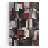 Contemporary Abstract Art – Geometric Canvas in Brown & Burgundy