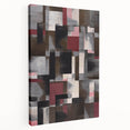 Contemporary Abstract Art – Geometric Canvas in Brown & Burgundy