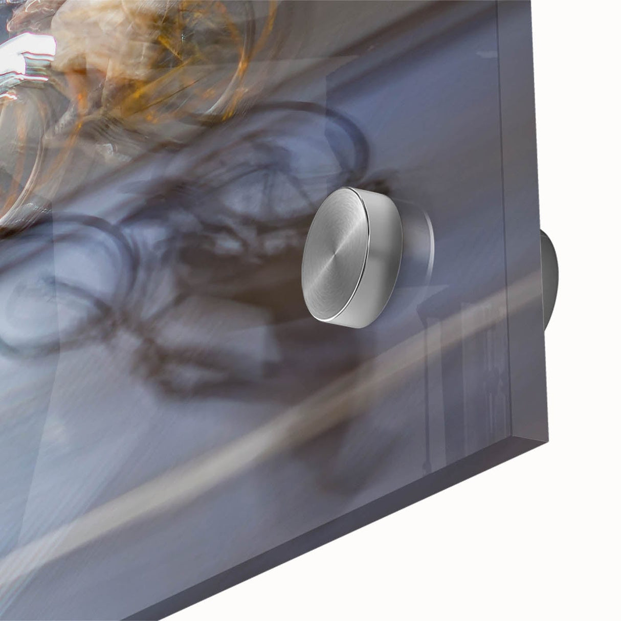 Urban skyline canvas prints – Motion blur cyclist street art