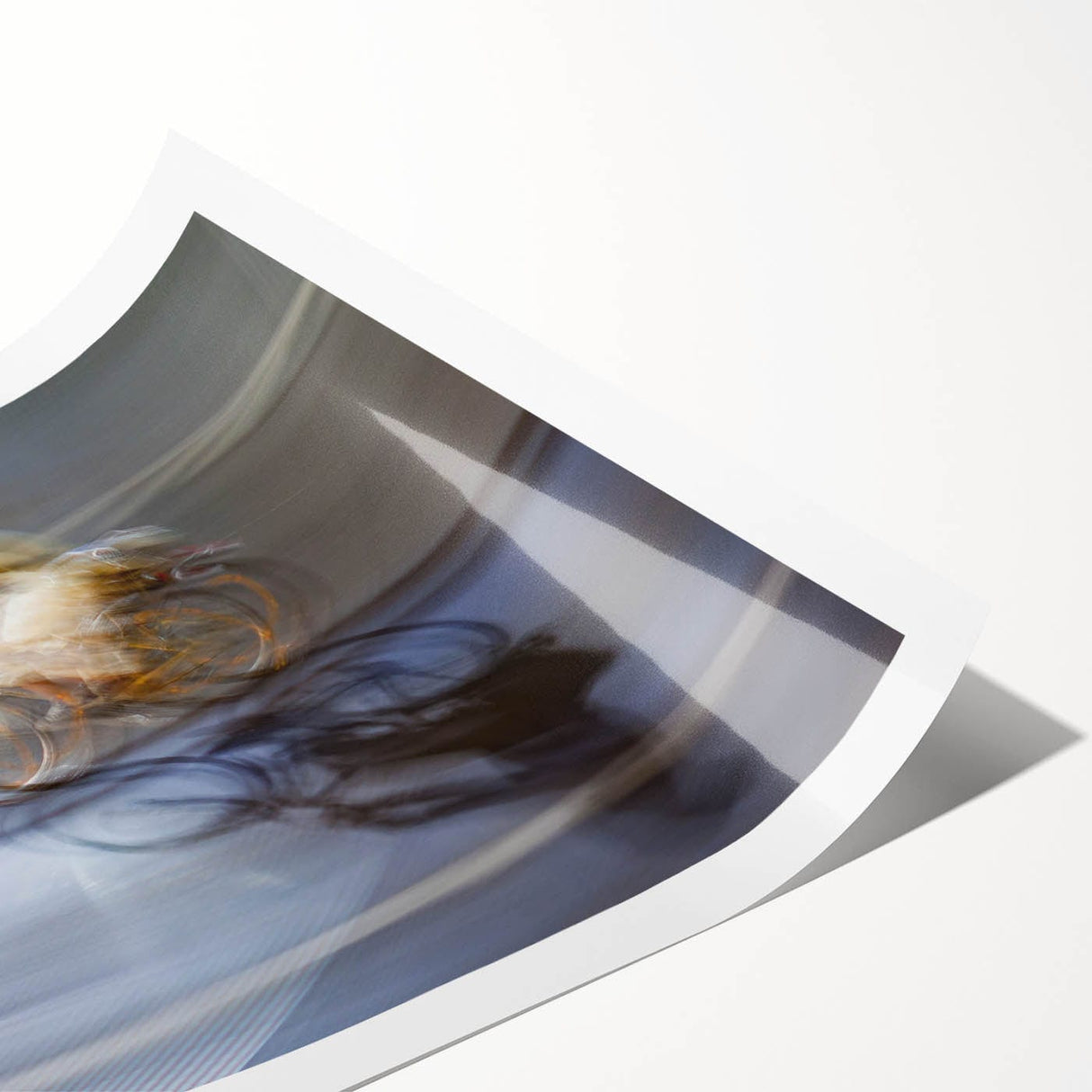Urban skyline canvas prints – Motion blur cyclist street art