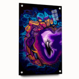Abstract Fluid Canvas Art – Purple, Blue & Gold Swirl Painting