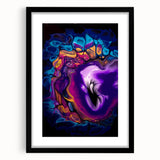 Abstract Fluid Canvas Art – Purple, Blue & Gold Swirl Painting