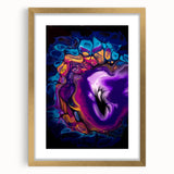 Abstract Fluid Canvas Art – Purple, Blue & Gold Swirl Painting