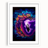 Abstract Fluid Canvas Art – Purple, Blue & Gold Swirl Painting