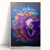Abstract Fluid Canvas Art – Purple, Blue & Gold Swirl Painting