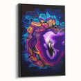 Abstract Fluid Canvas Art – Purple, Blue & Gold Swirl Painting