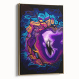 Abstract Fluid Canvas Art – Purple, Blue & Gold Swirl Painting