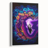 Abstract Fluid Canvas Art – Purple, Blue & Gold Swirl Painting