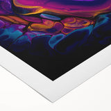 Abstract Fluid Canvas Art – Purple, Blue & Gold Swirl Painting