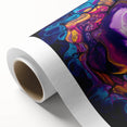 Abstract Fluid Canvas Art – Purple, Blue & Gold Swirl Painting