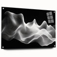 Large Abstract Wall Decor – Black & White Digital Wave Motion