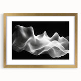 Large Abstract Wall Decor – Black & White Digital Wave Motion