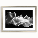 Large Abstract Wall Decor – Black & White Digital Wave Motion