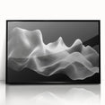 Large Abstract Wall Decor – Black & White Digital Wave Motion
