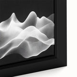 Large Abstract Wall Decor – Black & White Digital Wave Motion