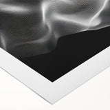 Large Abstract Wall Decor – Black & White Digital Wave Motion