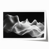 Large Abstract Wall Decor – Black & White Digital Wave Motion