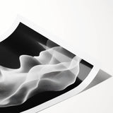 Large Abstract Wall Decor – Black & White Digital Wave Motion