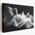 Large Abstract Wall Decor – Black & White Digital Wave Motion