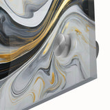 Sophisticated Abstract Art Design – Black, White & Gold Print