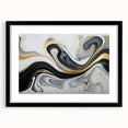 Sophisticated Abstract Art Design – Black, White & Gold Print