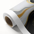 Sophisticated Abstract Art Design – Black, White & Gold Print