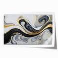 Sophisticated Abstract Art Design – Black, White & Gold Print