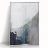 Earthen Harmony Abstracts - Soft Blue & Beige Abstract Wall Art