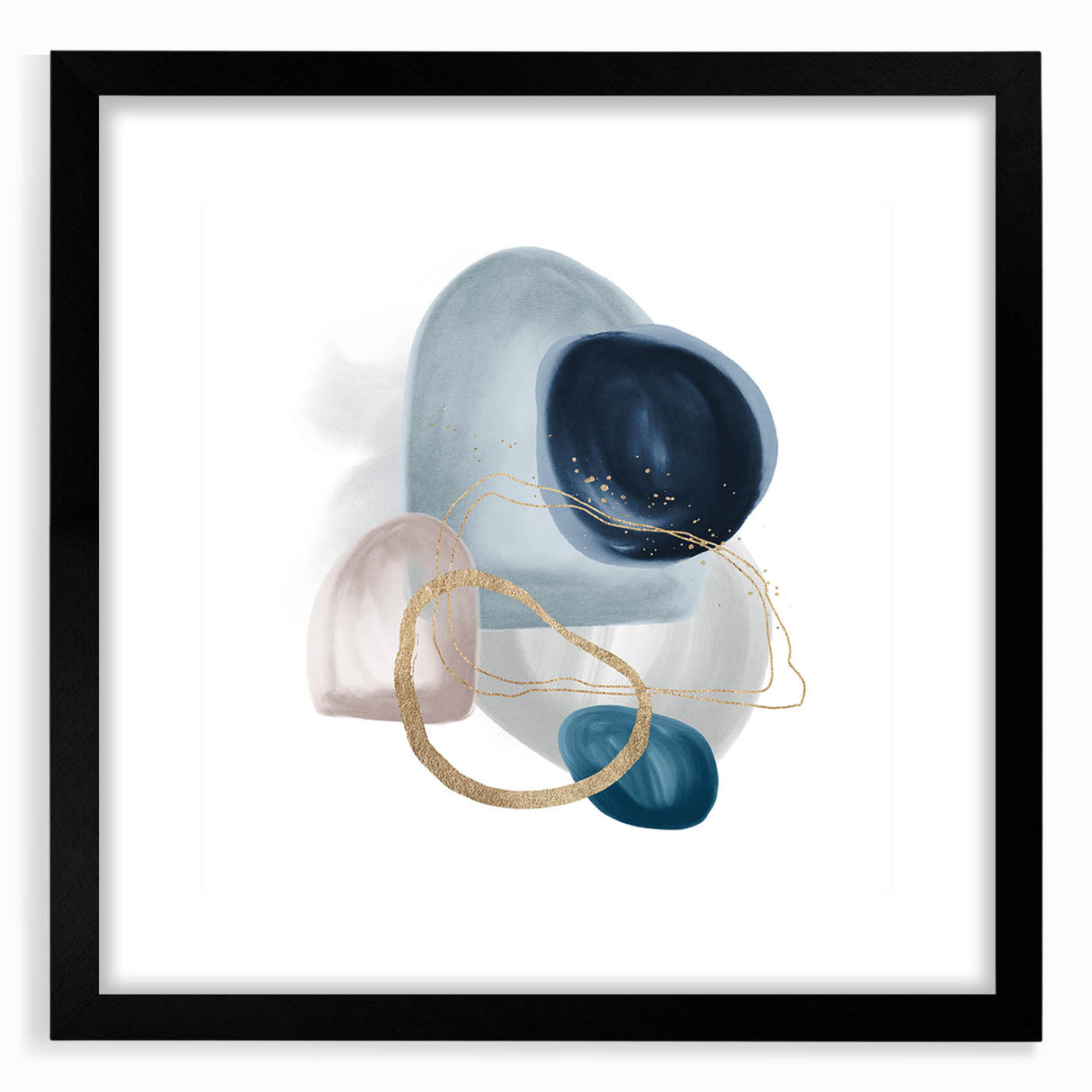 Minimalist Abstract Canvas Prints – Navy & Teal Geometric Wall Art