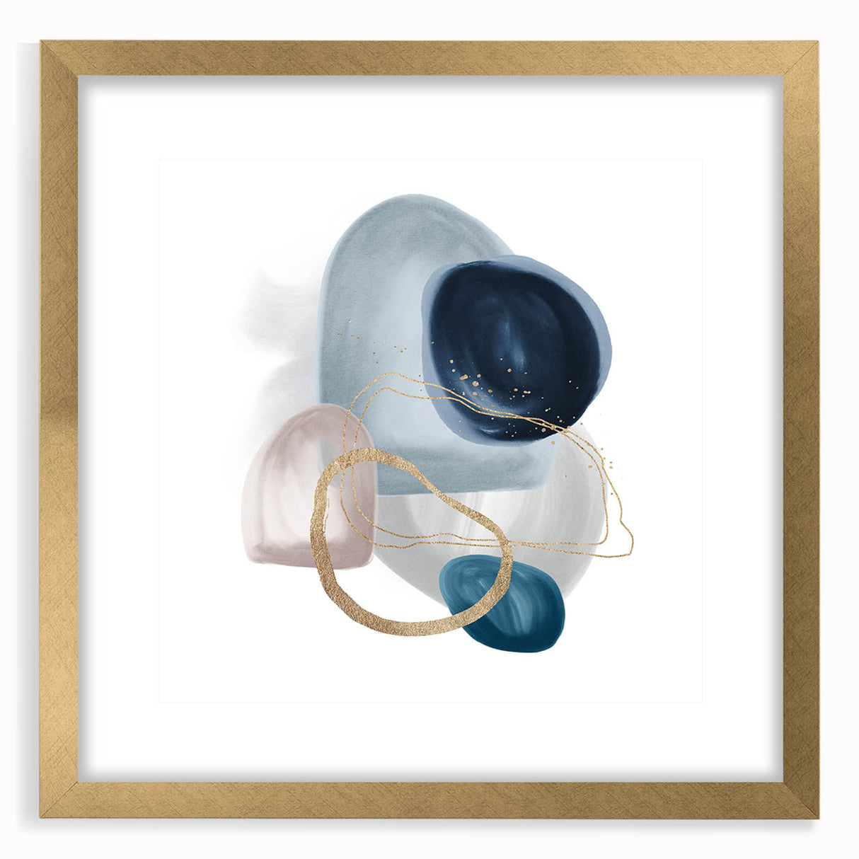 Minimalist Abstract Canvas Prints – Navy & Teal Geometric Wall Art