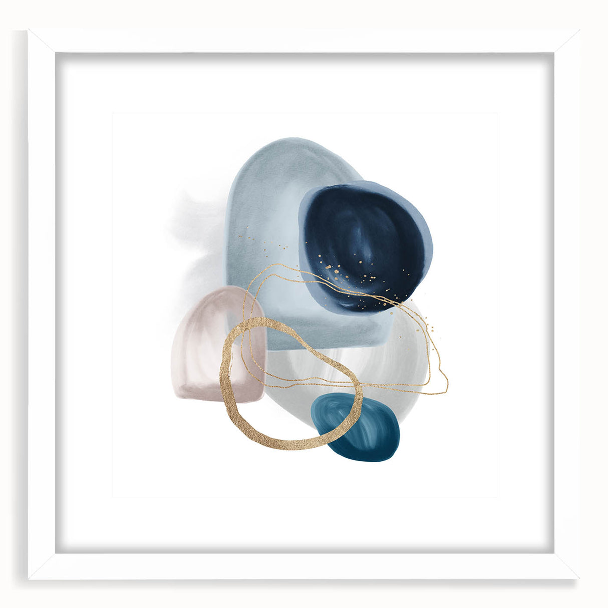 Minimalist Abstract Canvas Prints – Navy & Teal Geometric Wall Art