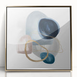 Minimalist Abstract Canvas Prints – Navy & Teal Geometric Wall Art