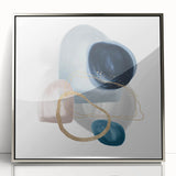 Minimalist Abstract Canvas Prints – Navy & Teal Geometric Wall Art