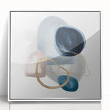 Minimalist Abstract Canvas Prints – Navy & Teal Geometric Wall Art