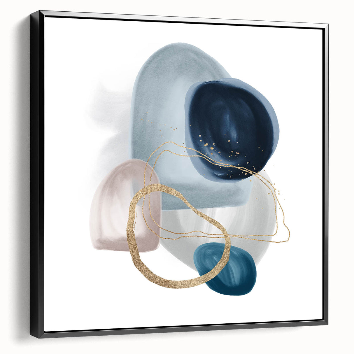 Minimalist Abstract Canvas Prints – Navy & Teal Geometric Wall Art