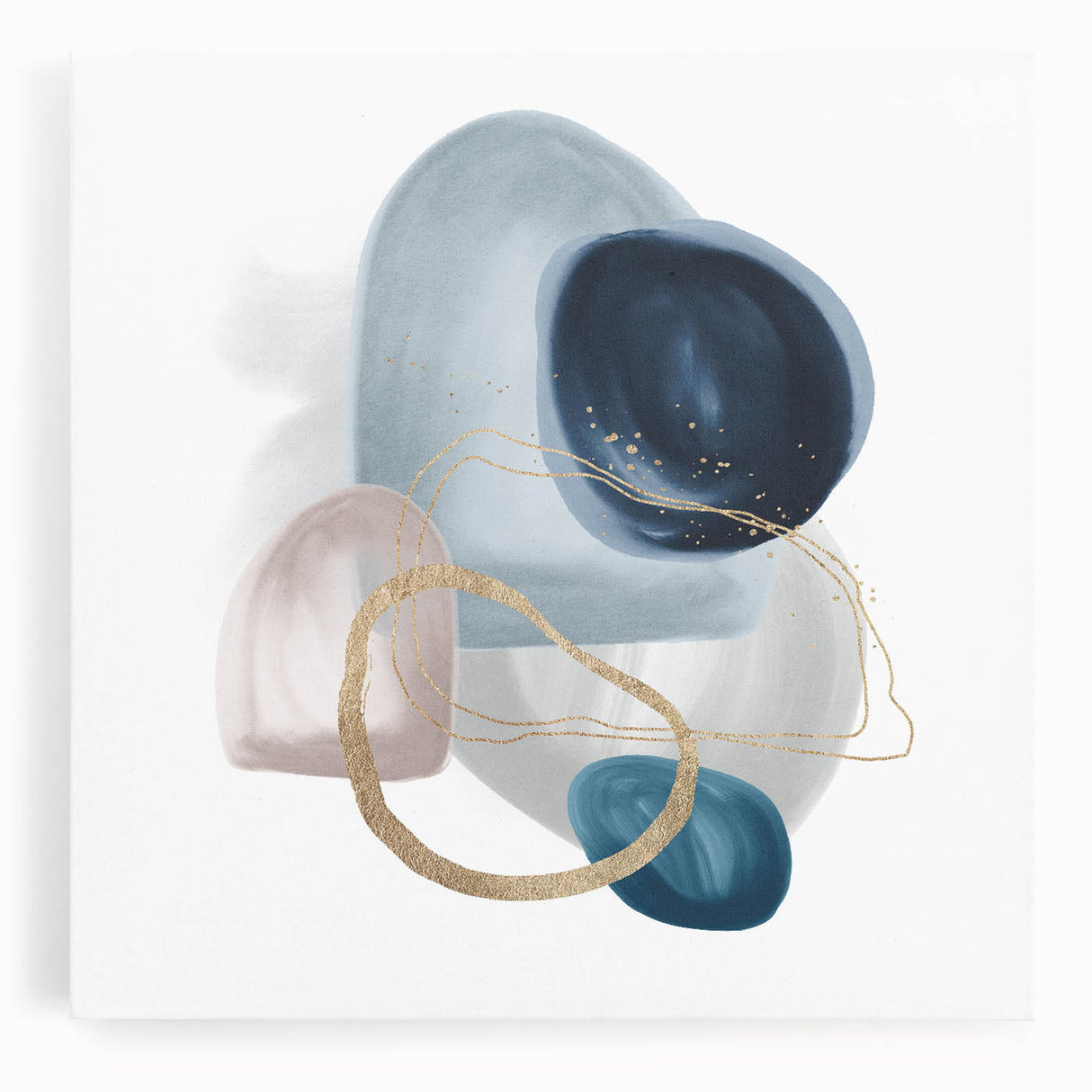 Minimalist Abstract Canvas Prints – Navy & Teal Geometric Wall Art