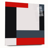 Modern Abstract Wall Art - Red, Black, and White Geometric Print