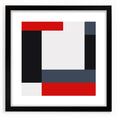 Modern Abstract Wall Art - Red, Black, and White Geometric Print
